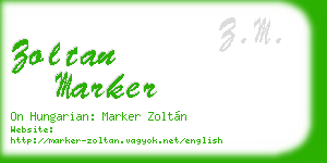 zoltan marker business card